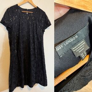 Maggy London Black Beaded Mini Dress